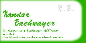 nandor bachmayer business card